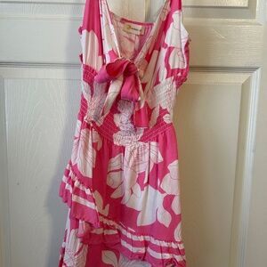 Pink and White Tie Dress